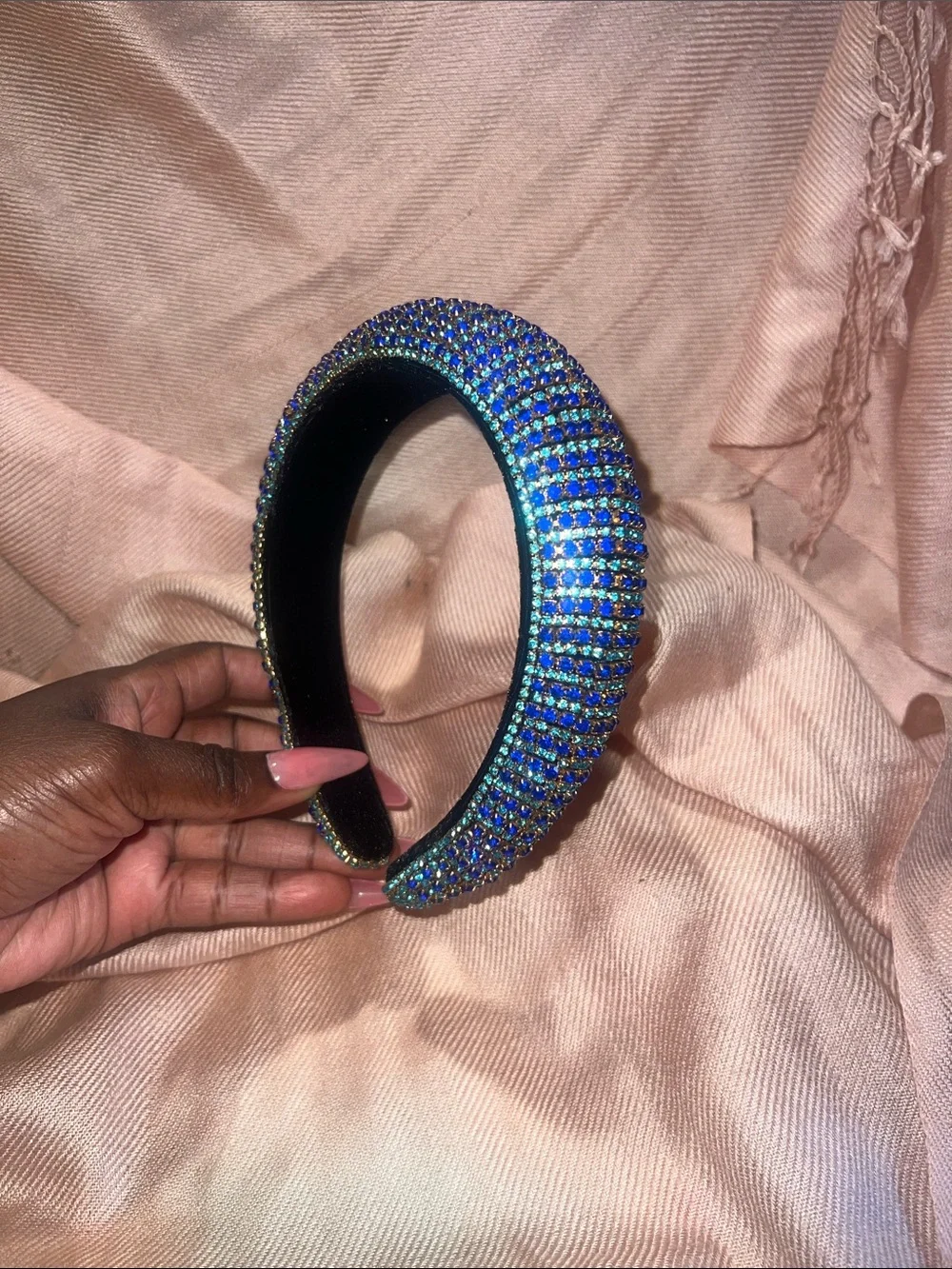 Embellished Padded Headband Trio — Pink, Blue, Gold, Silver